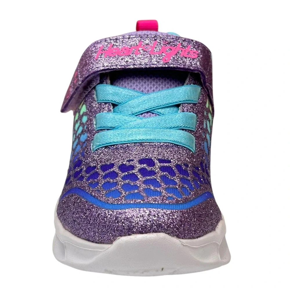 Skechers Baby Girls Slip-on Light-up Sneaker Size 6 Pink-Purple-Mult Lightweight